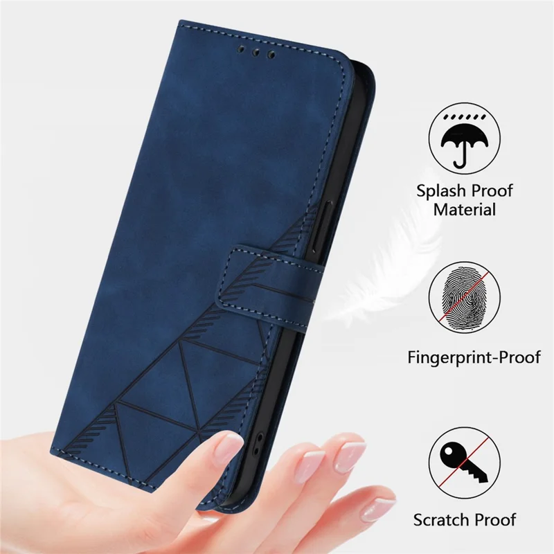 Yb-unterdruckreihe-1 Für Samsung Galaxy M62 / F62 Wallet Hülle Ledermagnetverschluss Telefonabdeckung - Saphir