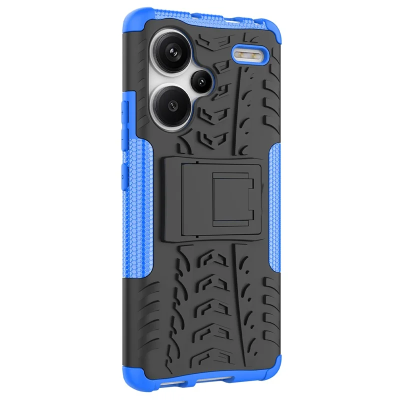 For Xiaomi Redmi Note 13 Pro+ 5G Case Tyre Pattern Design PC+TPU Phone Cover with Kickstand - Blue