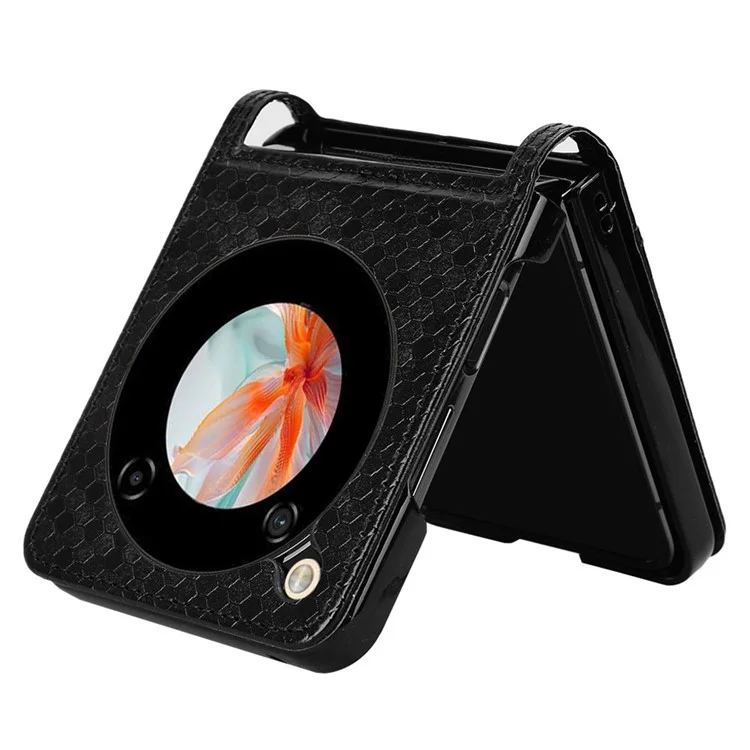 For ZTE Libero Flip Leather Case Dot Pattern Imprinted Phone Cover with Card Holder - Black