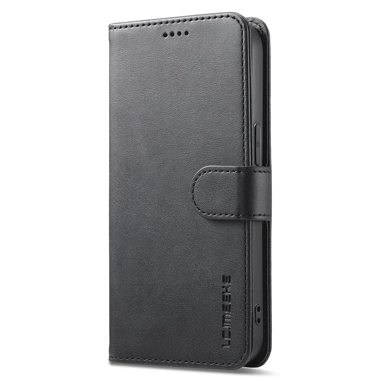 LC.IMEEKE Per iPhone SE (2024) Custodia Texture Vitello Chiusura Magnetica Stand Cover per Telefono - Nero