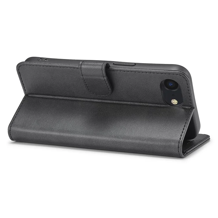 LC.IMEEKE Per iPhone SE (2024) Custodia Texture Vitello Chiusura Magnetica Stand Cover per Telefono - Nero