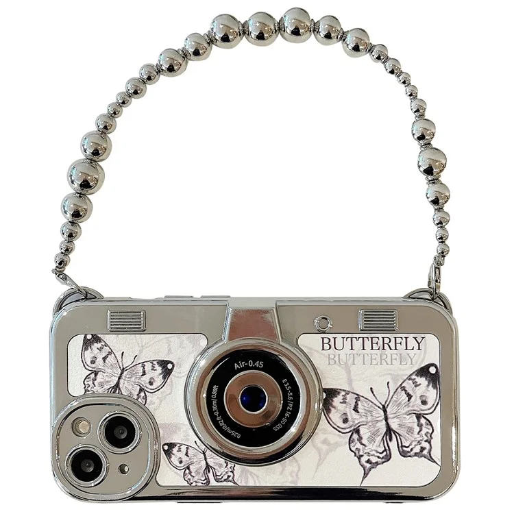 Wholesale Phone Cases for iPhone 13 Electroplating Camera Shaped TPU Phone Cover with Chain