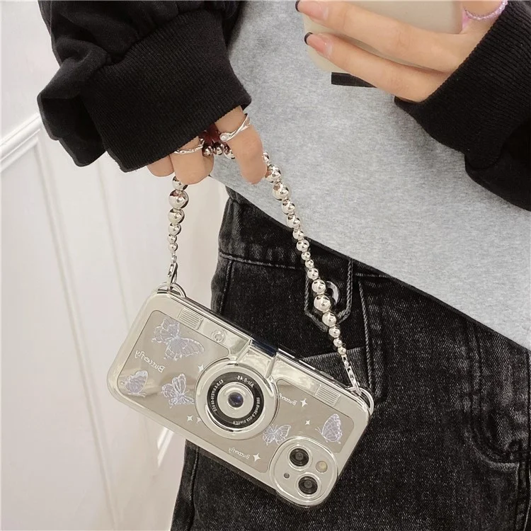 For iPhone 14 Cases Camera Shaped Electroplating TPU Phone Cover Mobile Accessories Wholesale - Butterfly
