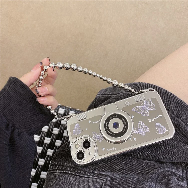 For iPhone 14 Cases Camera Shaped Electroplating TPU Phone Cover Mobile Accessories Wholesale - Butterfly