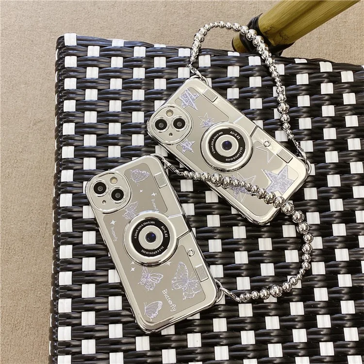 For iPhone 14 Cases Camera Shaped Electroplating TPU Phone Cover Mobile Accessories Wholesale - Butterfly