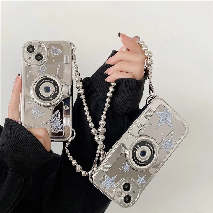 For iPhone 14 Cases Camera Shaped Electroplating TPU Phone Cover Mobile Accessories Wholesale - Butterfly