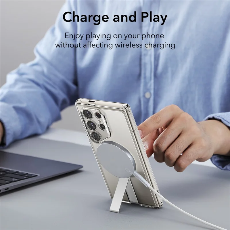 ESR Boost Flickstand Case (HaloLock) For Samsung Galaxy S24 Ultra Magnetic Case PC Phone Back Cover - Clear
