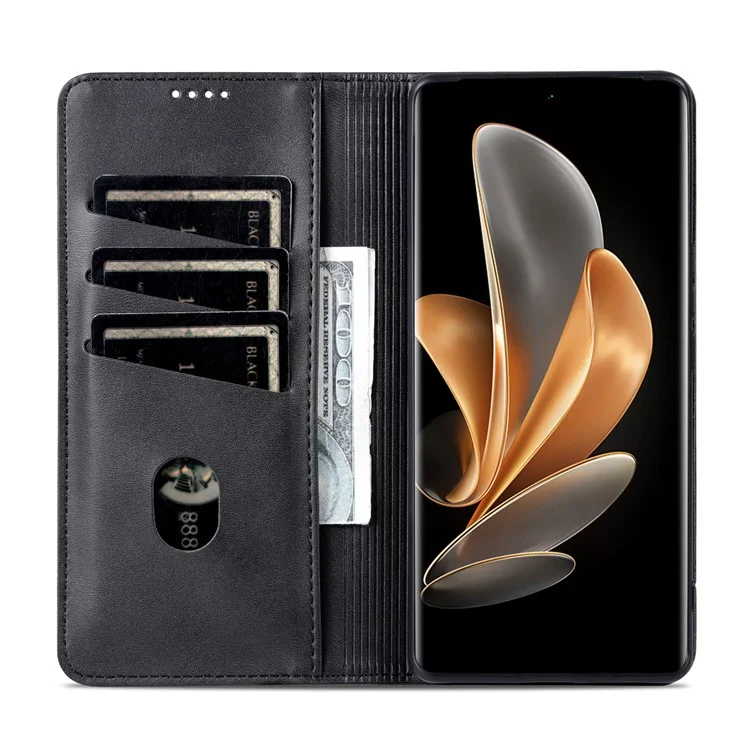AZNS Für Huawei Pura 70 Ultra Hülle, PU-Leder, magnetischer Verschluss, stoßfest, Flip-Handyhülle - Schwarz