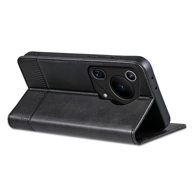 AZNS Für Huawei Pura 70 Ultra Hülle, PU-Leder, magnetischer Verschluss, stoßfest, Flip-Handyhülle - Schwarz