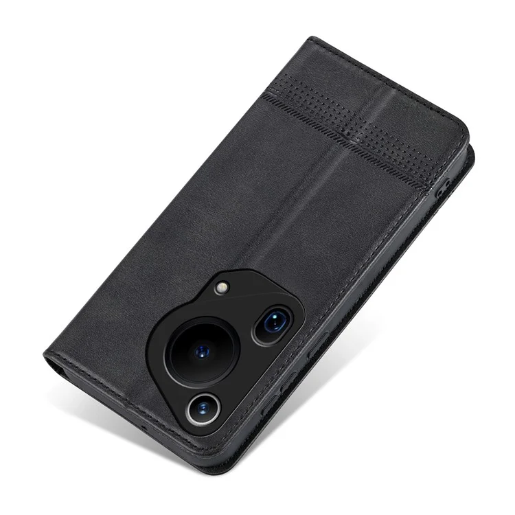 AZNS Für Huawei Pura 70 Ultra Hülle, PU-Leder, magnetischer Verschluss, stoßfest, Flip-Handyhülle - Schwarz