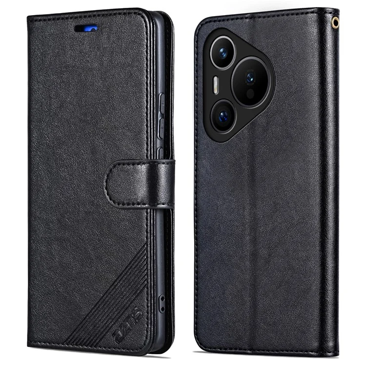 AZNS Für Huawei Pura 70 Case Wallet Leder Kratzsicher Phone Cover mit Magnetverschluss - Schwarz