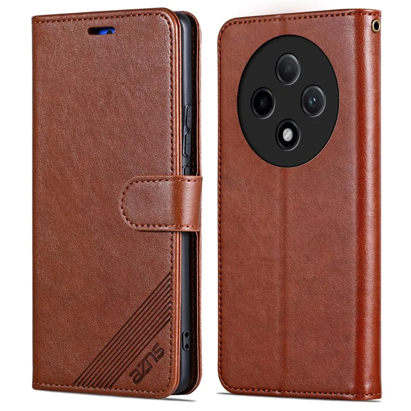 AZNS For Oppo A3 Pro (China) 5G Case TPU Inner Shell Leather Card Holder Wallet Phone Cover - Brown