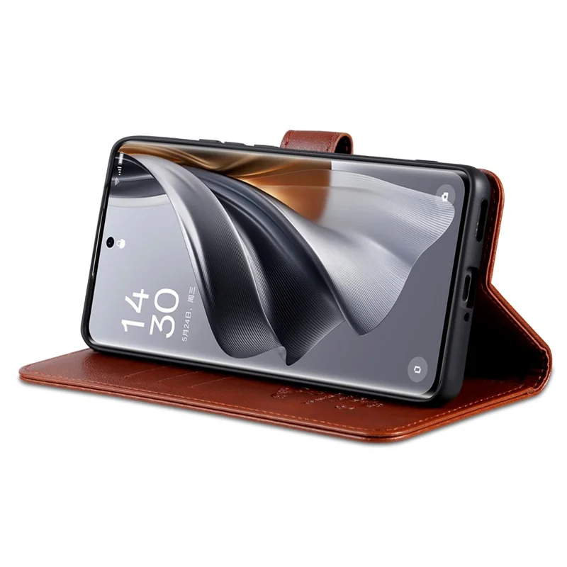 AZNS For Oppo A3 Pro (China) 5G Case TPU Inner Shell Leather Card Holder Wallet Phone Cover - Brown