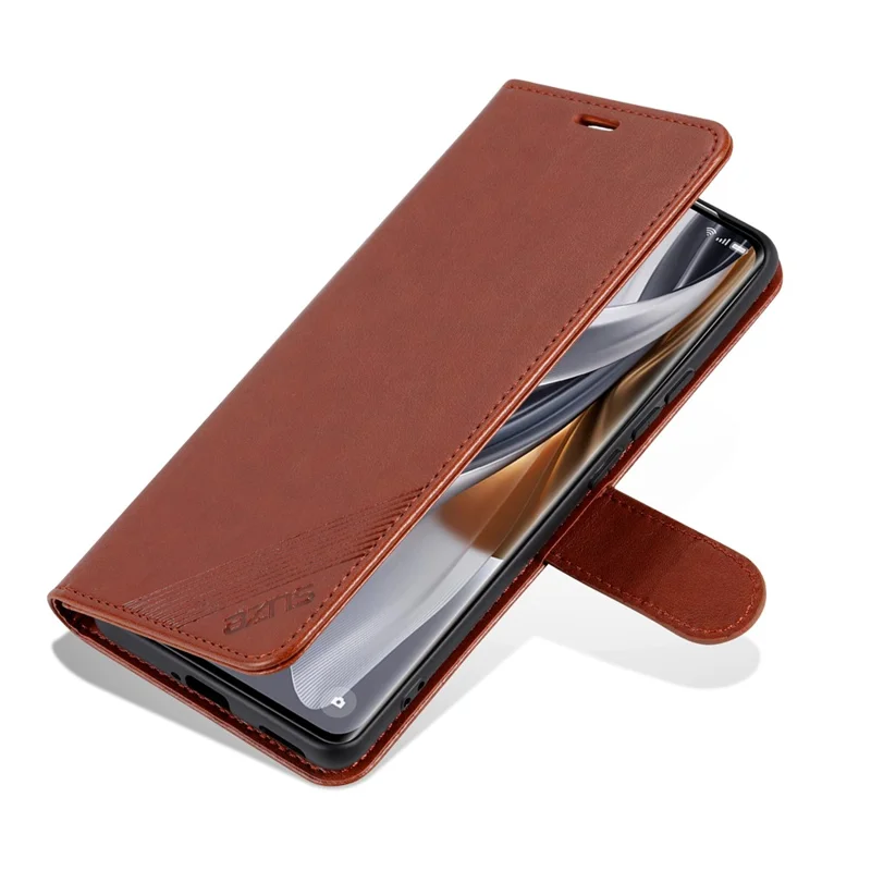 AZNS For Oppo A3 Pro (China) 5G Case TPU Inner Shell Leather Card Holder Wallet Phone Cover - Brown