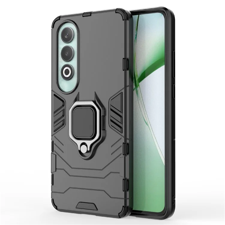 Pour OnePlus Nord CE4 5G Étui Anti-chute PC+TPU Support de support Coque de téléphone portable Accessoire en gros - Noir