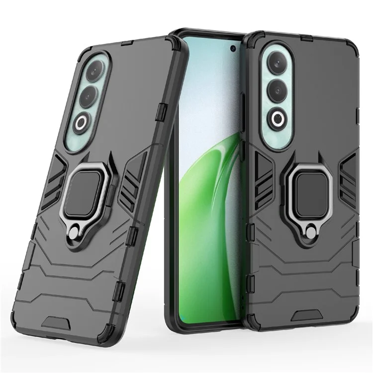 Pour OnePlus Nord CE4 5G Étui Anti-chute PC+TPU Support de support Coque de téléphone portable Accessoire en gros - Noir