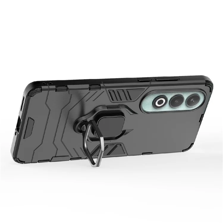 Pour OnePlus Nord CE4 5G Étui Anti-chute PC+TPU Support de support Coque de téléphone portable Accessoire en gros - Noir