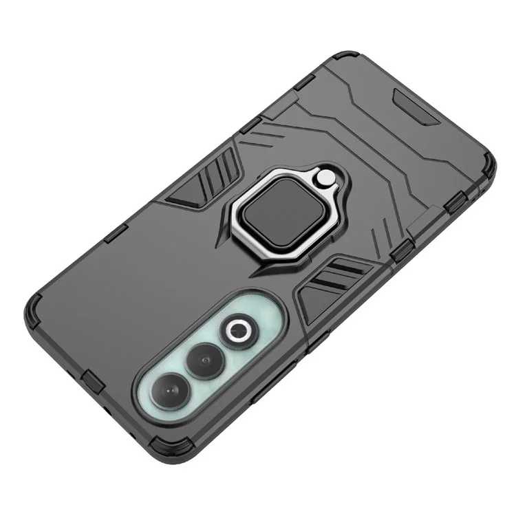 Pour OnePlus Nord CE4 5G Étui Anti-chute PC+TPU Support de support Coque de téléphone portable Accessoire en gros - Noir
