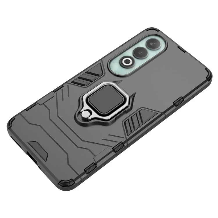 Pour OnePlus Nord CE4 5G Étui Anti-chute PC+TPU Support de support Coque de téléphone portable Accessoire en gros - Noir