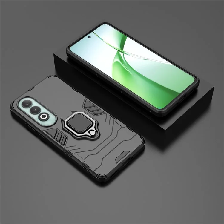 Pour OnePlus Nord CE4 5G Étui Anti-chute PC+TPU Support de support Coque de téléphone portable Accessoire en gros - Noir