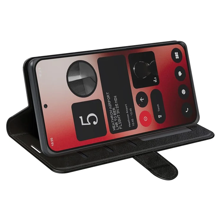 For Nothing Phone (2a) Plus / Phone (2a) Case Crazy Horse Texture PU Leather+TPU Flip Phone Cover - Black