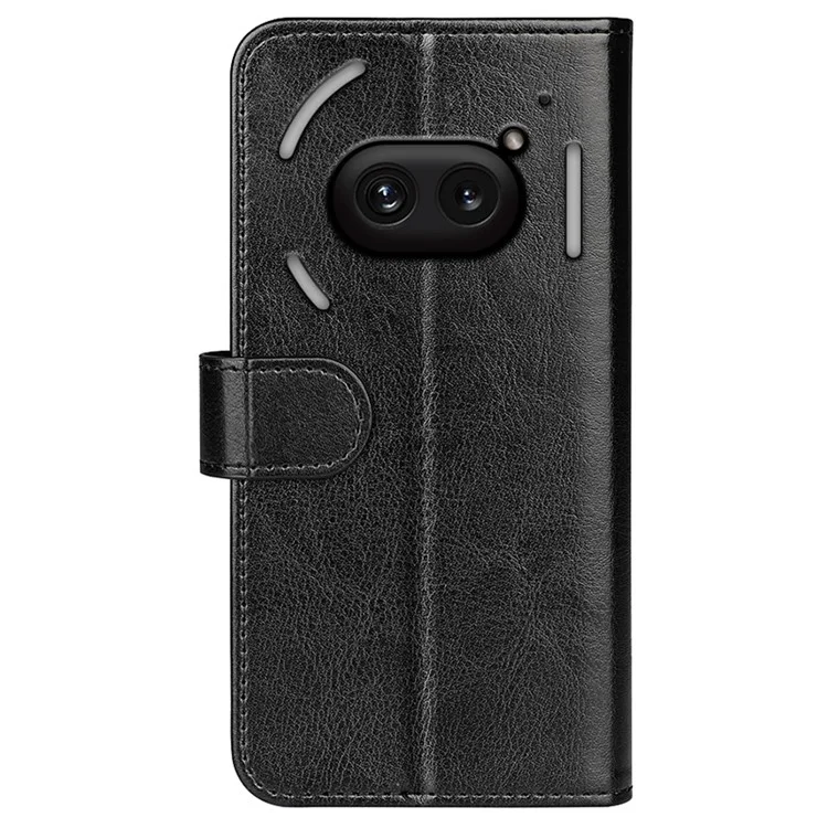 For Nothing Phone (2a) Plus / Phone (2a) Case Crazy Horse Texture PU Leather+TPU Flip Phone Cover - Black