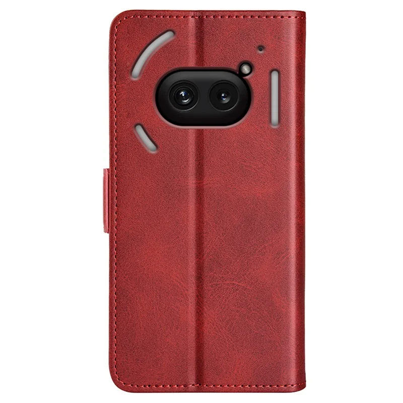 For Nothing Phone (2a) Plus / Phone (2a) Case Leather Adjustable Stand Smart Phone Cover with Dual Magnetic Clasp - Red