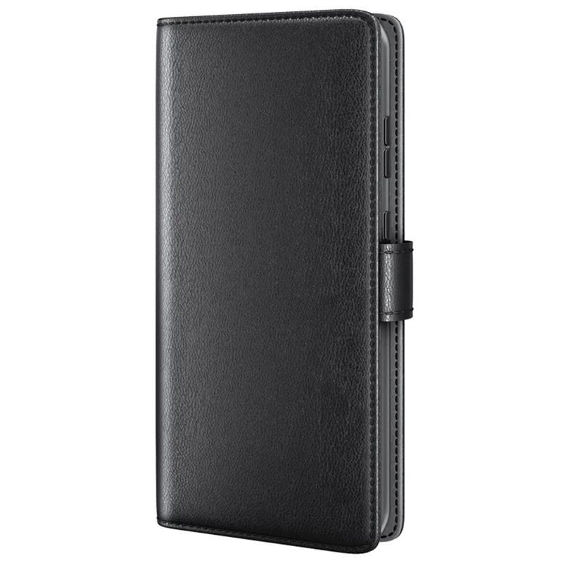 For Sony Xperia 1 VI Case Genuine Split Leather Phone Cover with Wallet Stand - Black