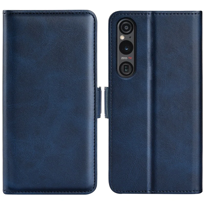 For Sony Xperia 1 VI Case Wallet Flip Folio Leather Cell Phone Cover Dual Magnetic Clasp - Blue