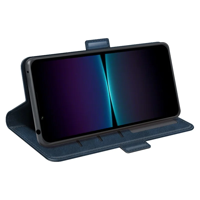 For Sony Xperia 1 VI Case Wallet Flip Folio Leather Cell Phone Cover Dual Magnetic Clasp - Blue