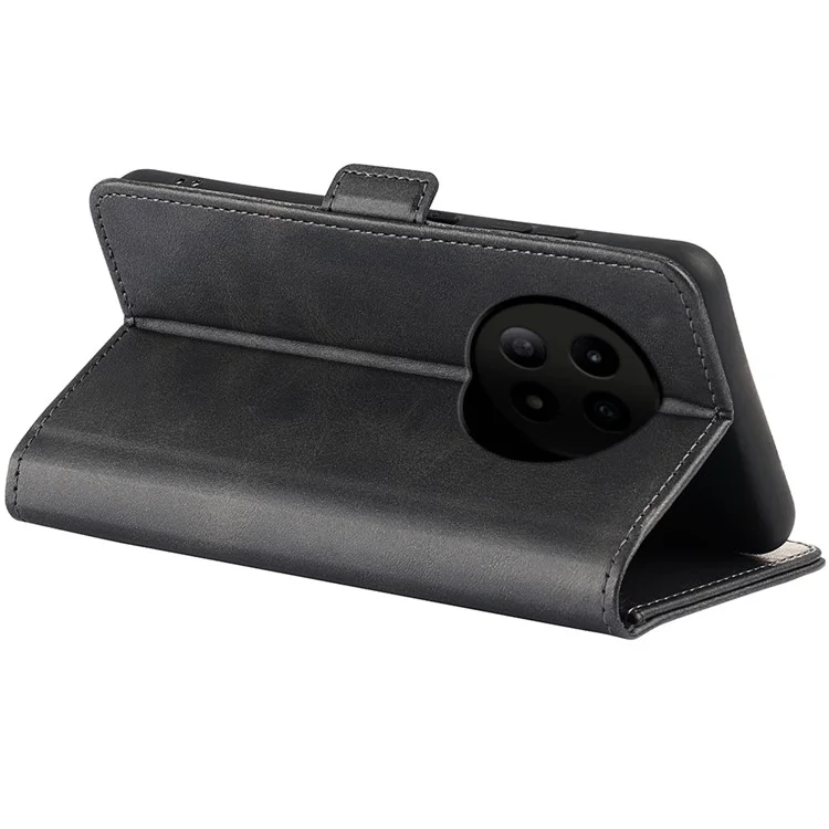 For Realme 12 5G Case Wallet Flip Folio Leather Cell Phone Cover Dual Magnetic Clasp - Black
