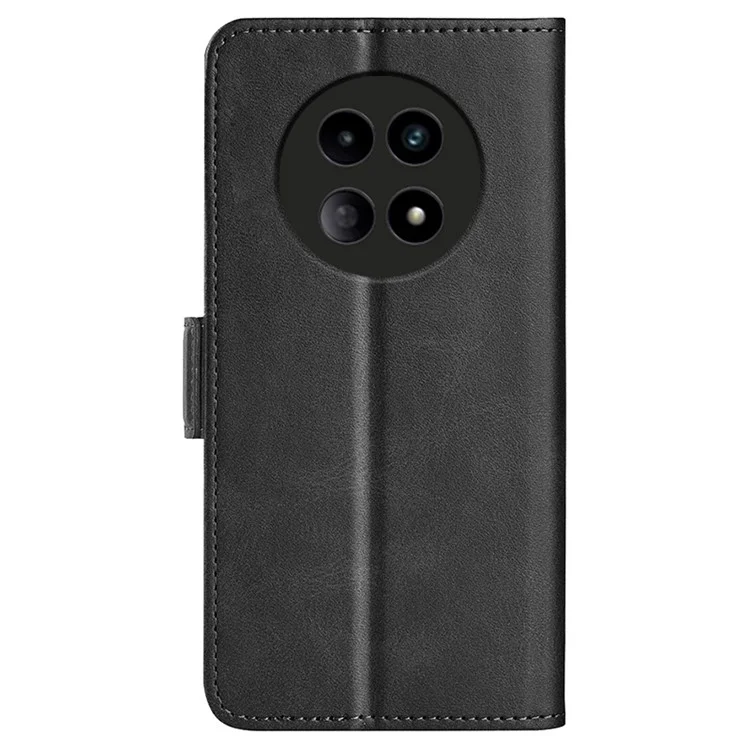For Realme 12 5G Case Wallet Flip Folio Leather Cell Phone Cover Dual Magnetic Clasp - Black