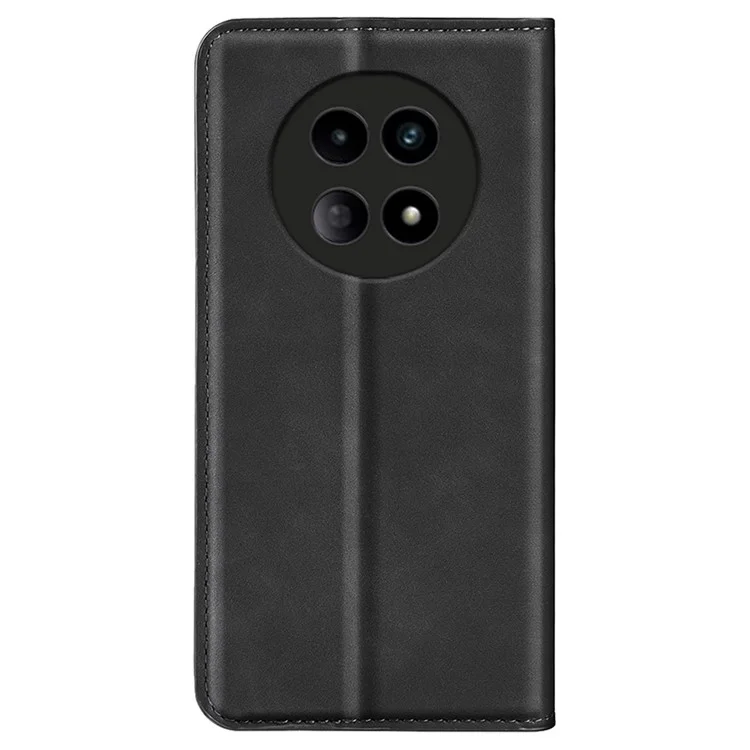 For Realme 12 5G Case Drop-resistant PU Leather Wallet Skin Touch Phone Shell - Black