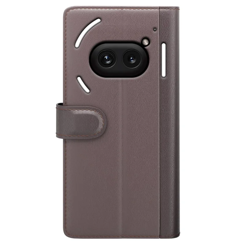 Para Nothing Phone (2a) Plus / Phone (2a) Case Carteira Suporte de Cartão Couro Dividido Genuíno Capa de Telefone Móvel - Marrom