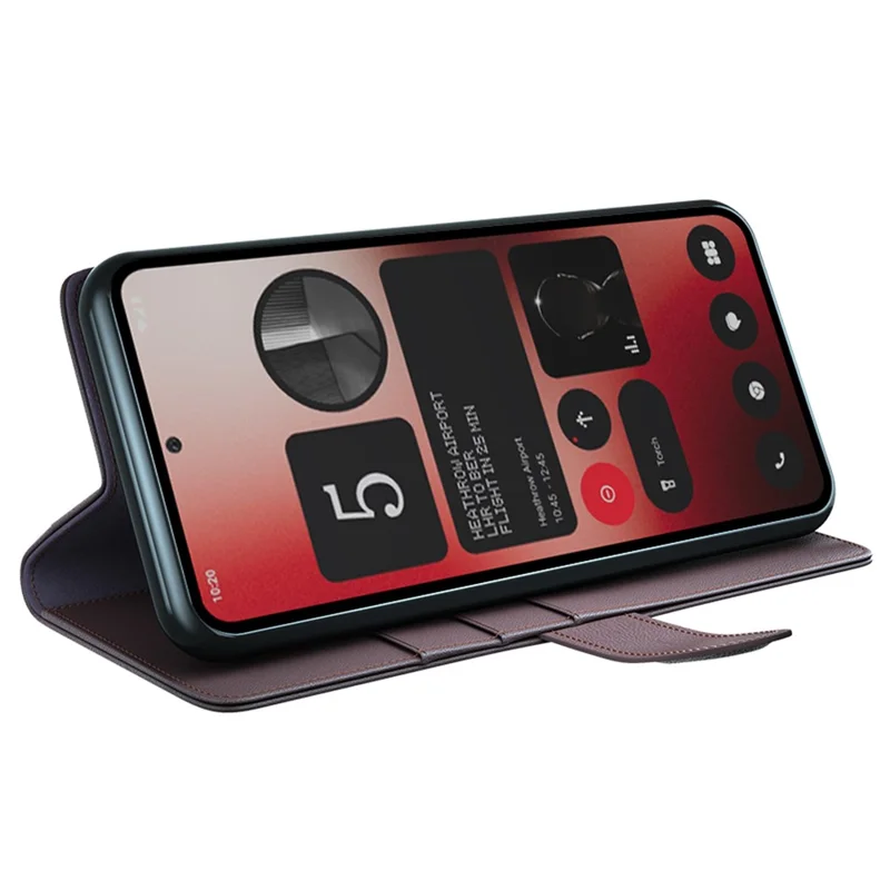 Para Nothing Phone (2a) Plus / Phone (2a) Case Carteira Suporte de Cartão Couro Dividido Genuíno Capa de Telefone Móvel - Marrom
