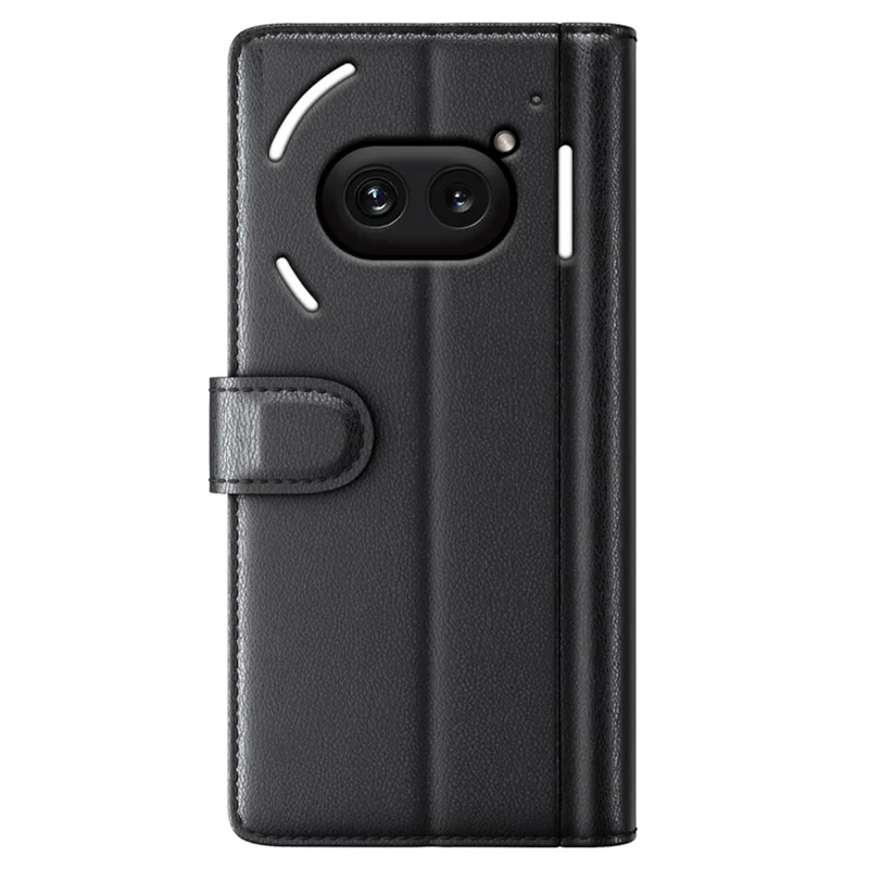 For Nothing Phone (2a) Plus / Phone (2a) Case Genuine Split Leather Phone Cover with Wallet Stand - Black