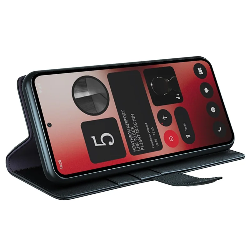 For Nothing Phone (2a) Plus / Phone (2a) Case Genuine Split Leather Phone Cover with Wallet Stand - Black