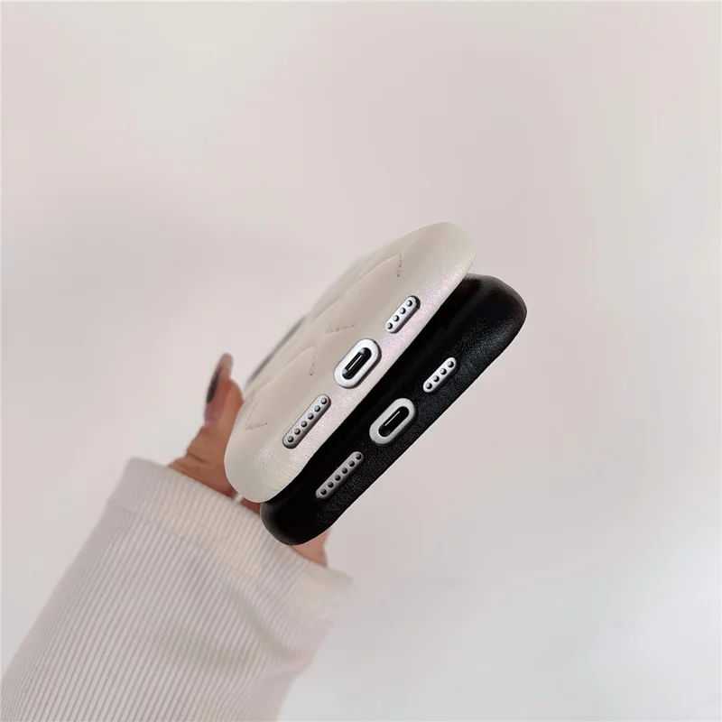 Für iPhone 13 Pro Phone Case Kartenfach PU-Leder beschichtet TPU Sturzsichere Abdeckung - Weiß