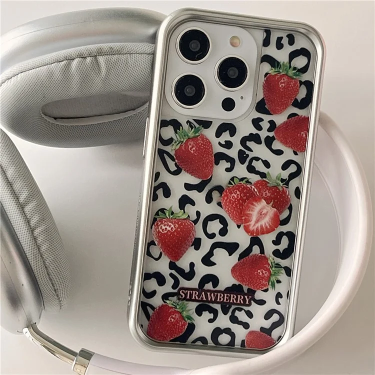 For iPhone 13 Pro Electroplating Case TPU Phone Protective Cover Fruit Pattern Design - Style A