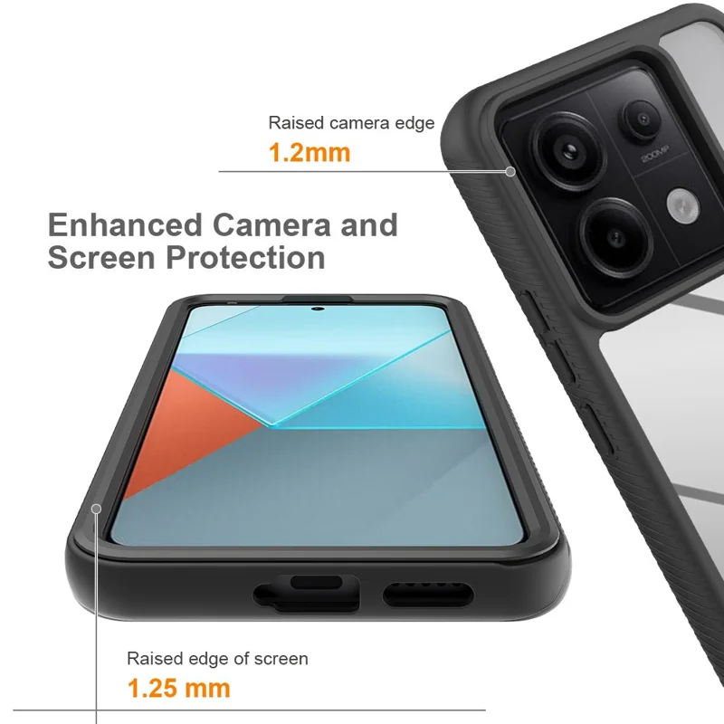 Para Xiaomi Redmi Note 13 Pro 5G / Poco X6 5G Capa com Película de Tela PET PC+TPU Capa de Telefone de Cobertura Total - Roxo
