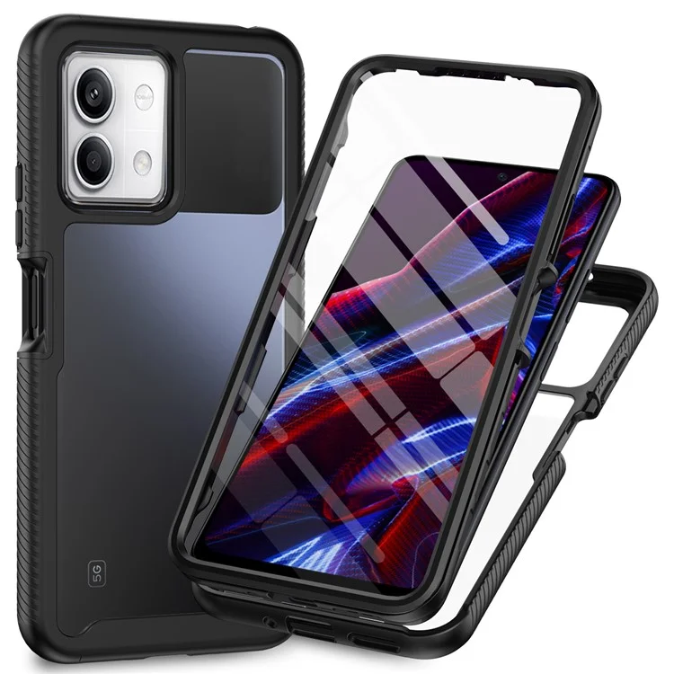 Per Xiaomi Redmi Note 13 5G Cover Custodia PC+TPU Cover Telefono con Pellicola Protettiva PET - Nero