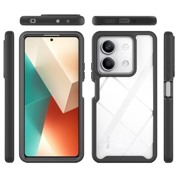 Per Xiaomi Redmi Note 13 5G Cover Custodia PC+TPU Cover Telefono con Pellicola Protettiva PET - Nero
