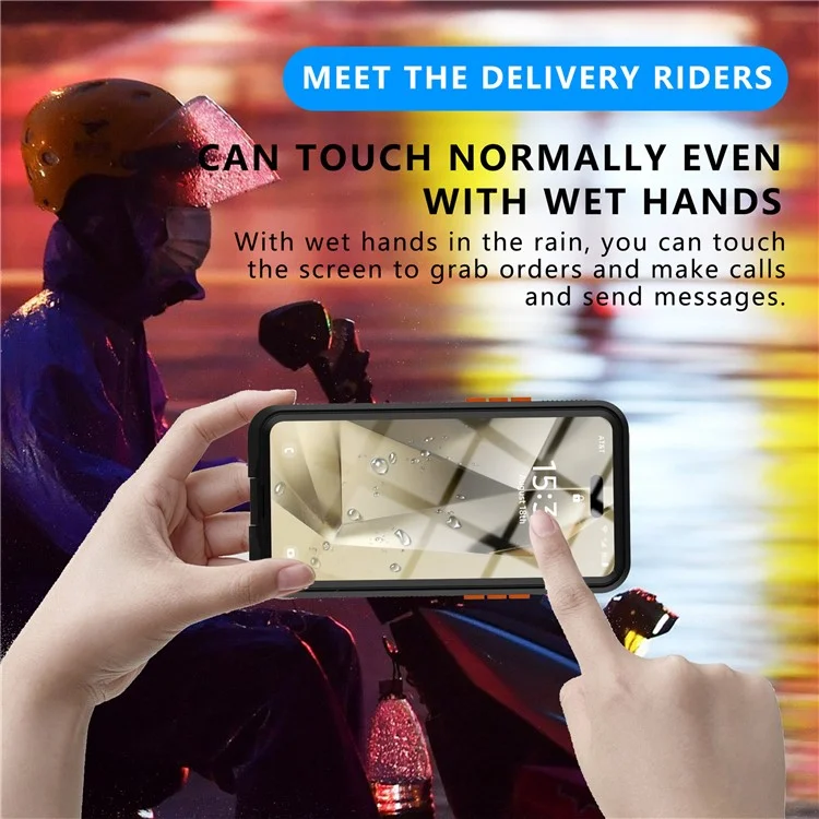 SHELLBOX Air Box Series For iPhone 15 Pro Waterproof Cover PC+TPU+PET Phone Case - Black