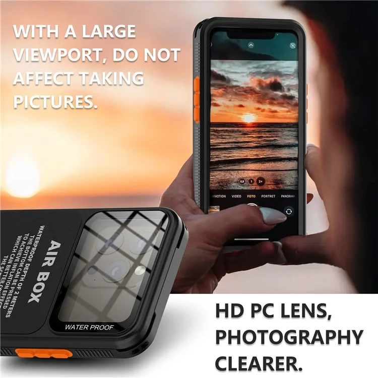 SHELLBOX Air Box Series For iPhone 15 Pro Waterproof Cover PC+TPU+PET Phone Case - Black