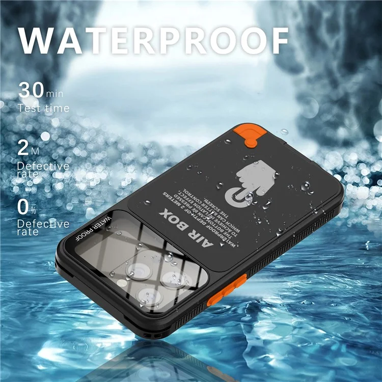 SHELLBOX Air Box Series For iPhone 15 Pro Waterproof Cover PC+TPU+PET Phone Case - Black