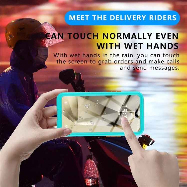 SHELLBOX Air Box Series For iPhone 15 Pro Waterproof Cover PC+TPU+PET Phone Case - Blue