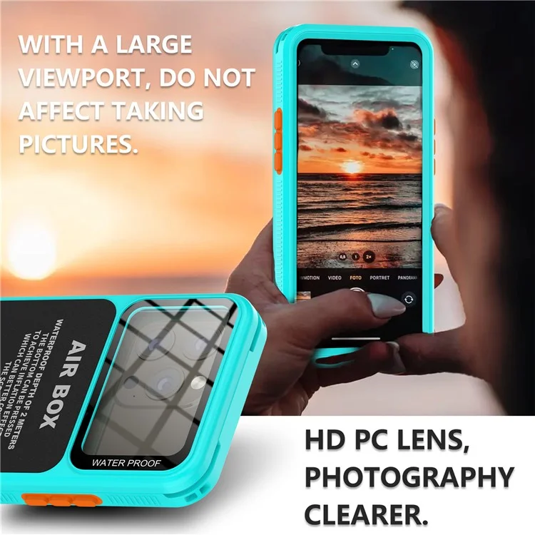 SHELLBOX Air Box Series For iPhone 15 Pro Waterproof Cover PC+TPU+PET Phone Case - Blue