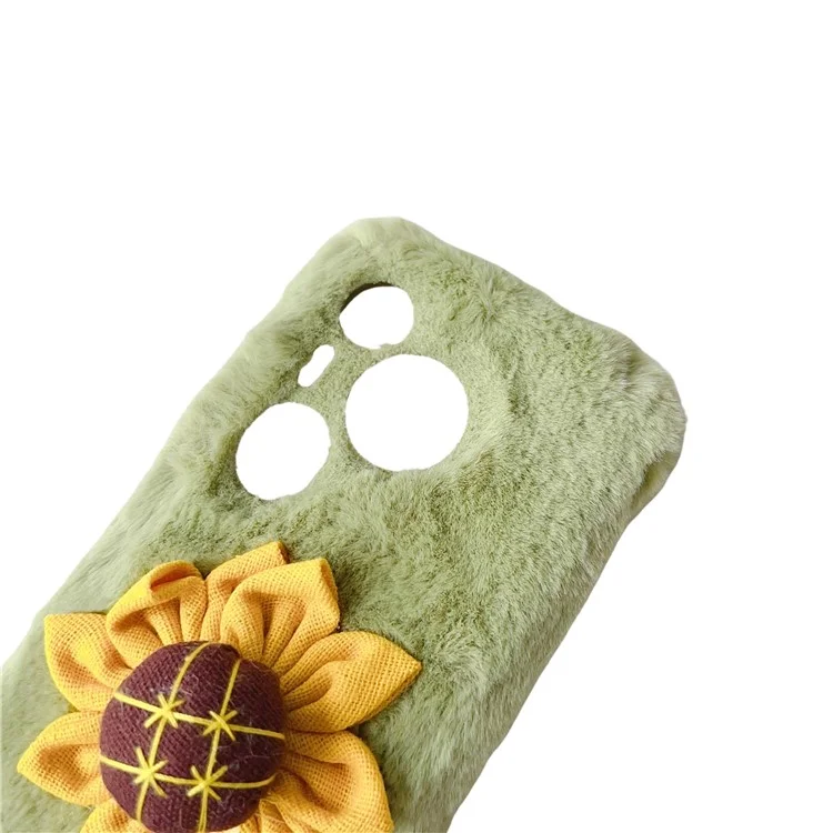 Para Huawei Pura 70 Pro / Pura 70 Pro+ Funda de TPU con decoración de girasoles mullidos - Verde