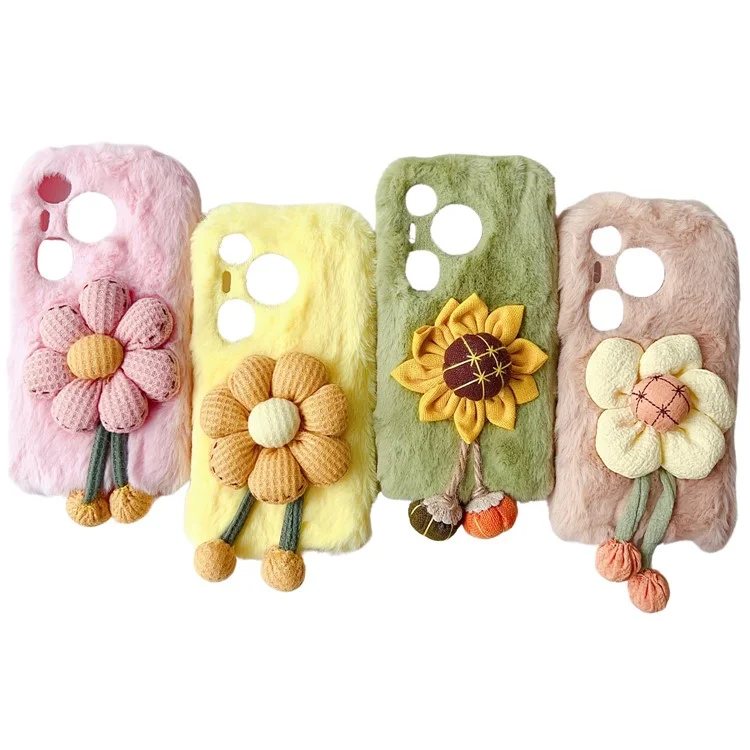 Para Huawei Pura 70 Pro / Pura 70 Pro+ Funda de TPU con decoración de girasoles mullidos - Verde