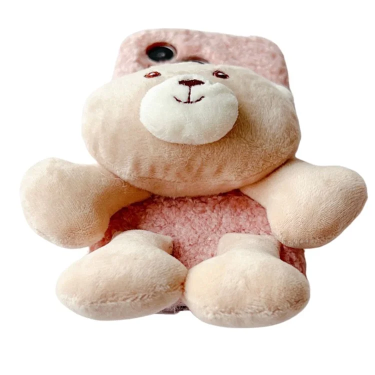 Pour Huawei Pura 70 Case Plush Bear Soft Fluff TPU Protective Phone Cover - Orange